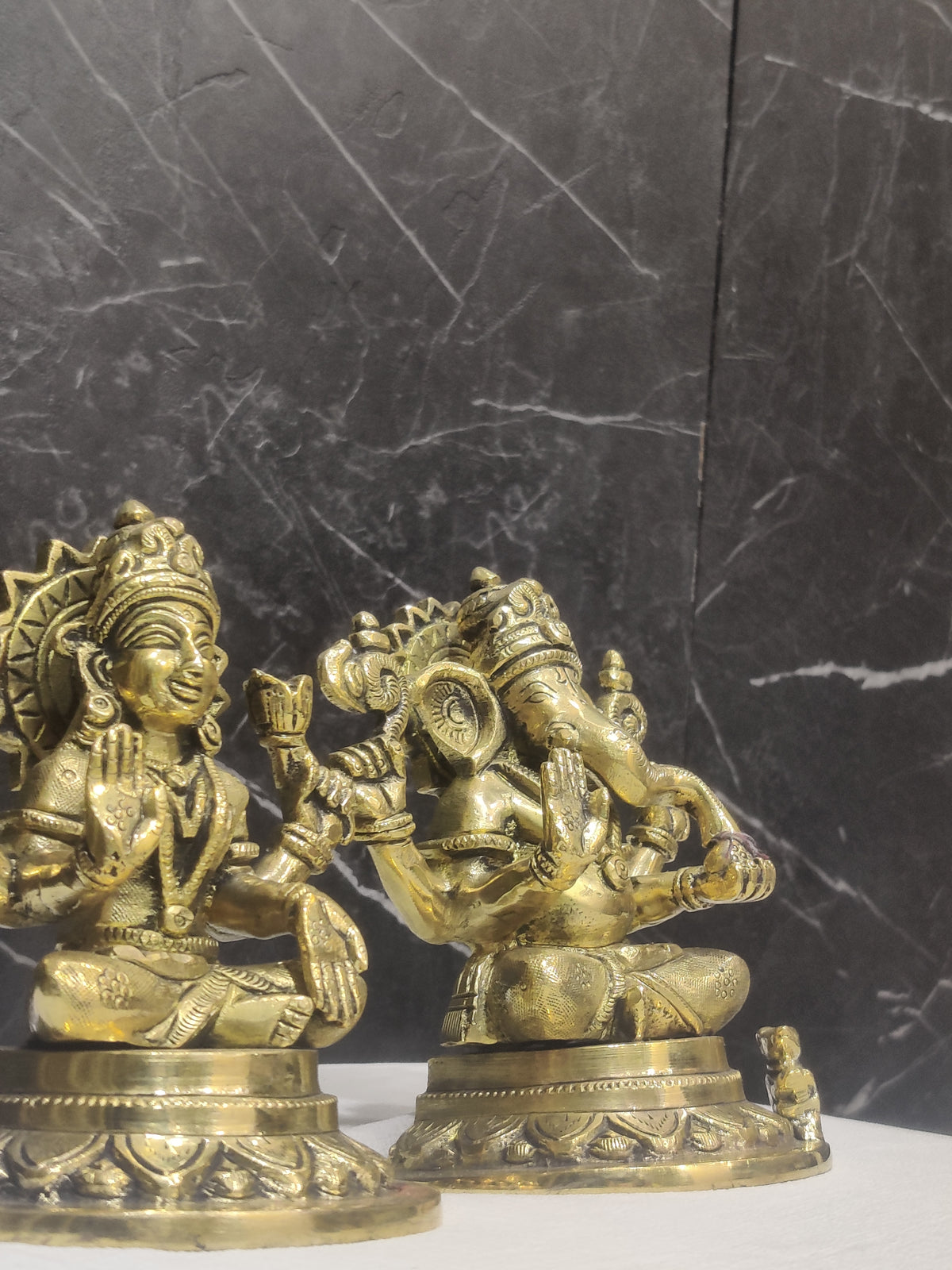 Divine Elegance: Lakshmi & Ganesha Premium Idol