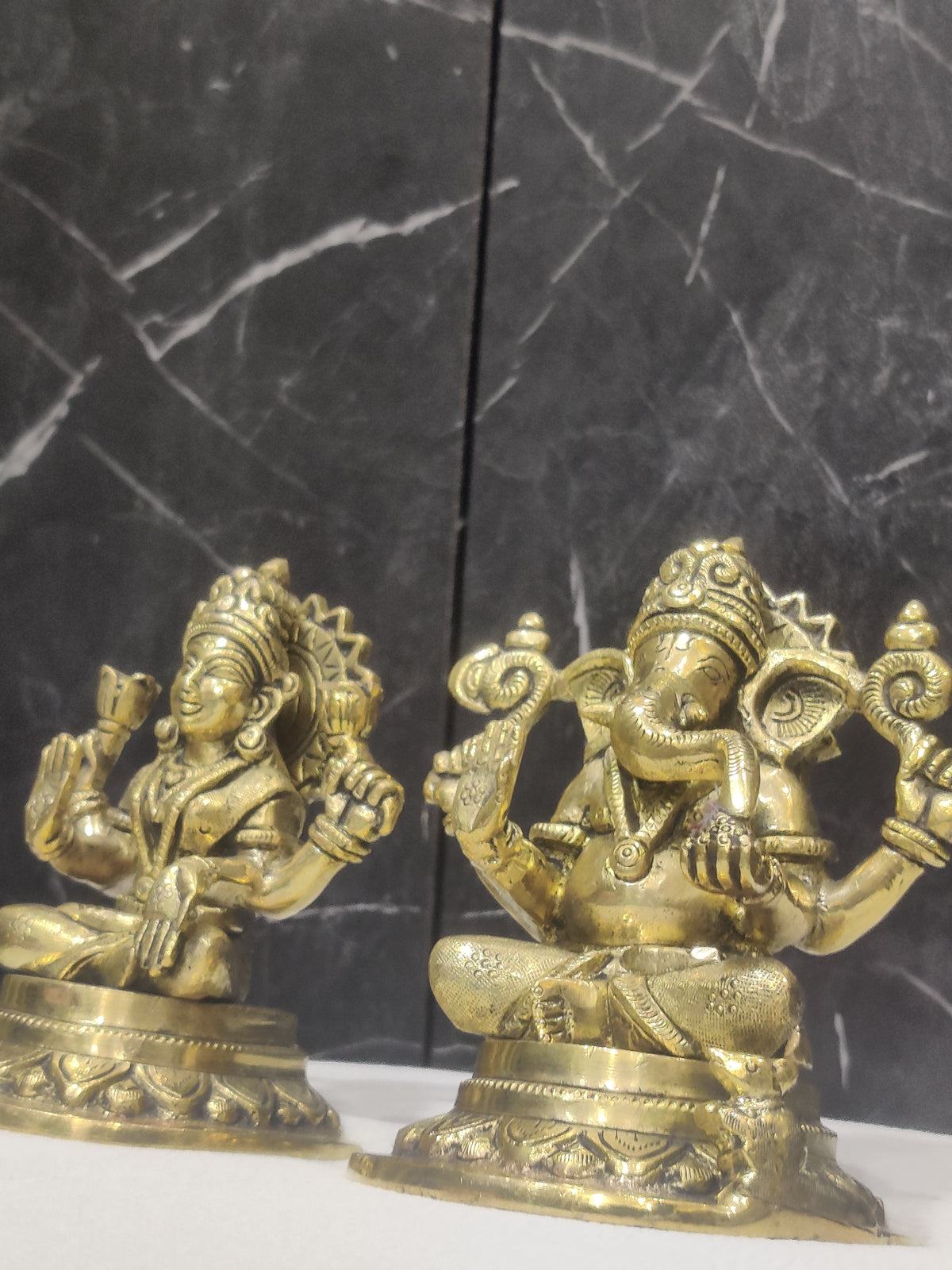 Divine Elegance: Lakshmi & Ganesha Premium Idol