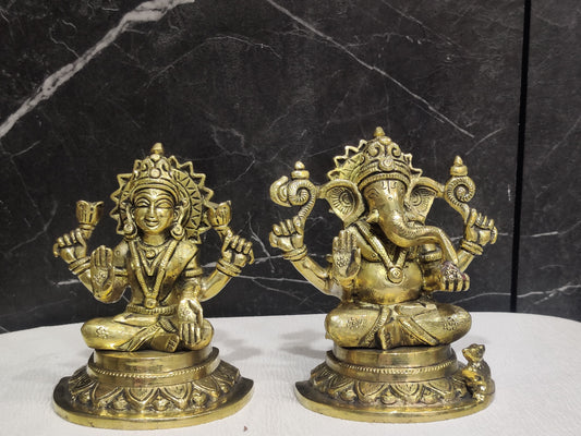 Divine Elegance: Lakshmi & Ganesha Premium Idol